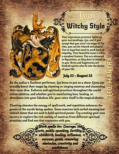 What is your zodiac sign's witchy style, character traits, what kind of magic is best for you, and what are the most suitable spells to perform? Wicca astrology with those downloadable zodiac pages for your book of shadows.