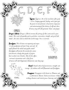 39 Essential Magical Oils contain pages for your online Book of Shadows with information for the most used magic oil recipes, aroma magic oils, magic essential oils, Wicca essential oils, aromatherapy oils, anointing oil. 18 pages for your Book of Shadows.