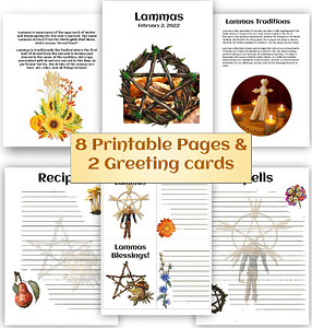 Lughnasadh Ritual- Lammas Wheel of the Year Witch Reference Pages, Pagan Printable PDF