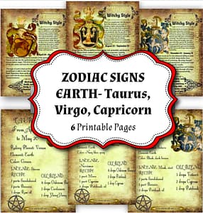 Zodiac Earth Signs are Taurus, Virgo, Capricorn. Book of Shadows Correspondences. Earth sign traits can be very comforting, they are the grounded people on the earth and help remind us to start with a solid foundation.