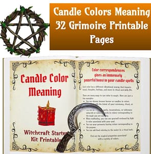 Whitch Candle Color Meaning, Wiccan Candles Journal Printable Pages, Witchcraft Starter Kit