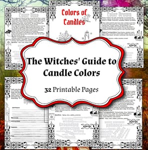 Candle Magic Coloring Pages, Color Meaning, Candle Color Chart, Printable Baby Witch Starter Kit