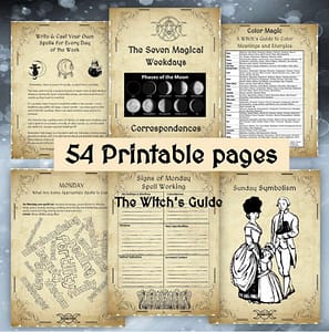Seven Magical Weekdays, Spells Rituals Planner, Beginner Witch BOS, Digital Grimoire, White Magic Manifestation Starter Kit