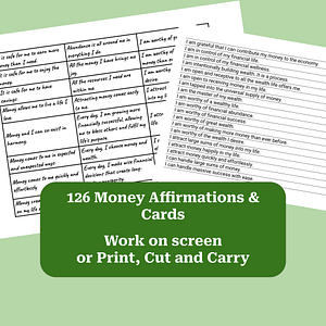 126 Printable Money Affirmations and Affirmation Cards Cards