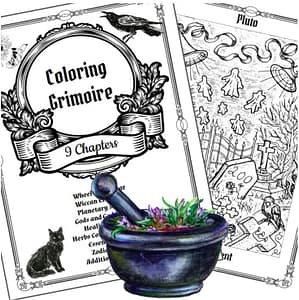 Grimoire Coloring Pages, Printable Witchcraft Starter Kit, Book of Shadows Journal, Healing Herbs & Magic Rituals,