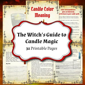 Witch Candle Color Meaning, Wiccan Candles Journal Printable Pages, Witchcraft Starter Kit